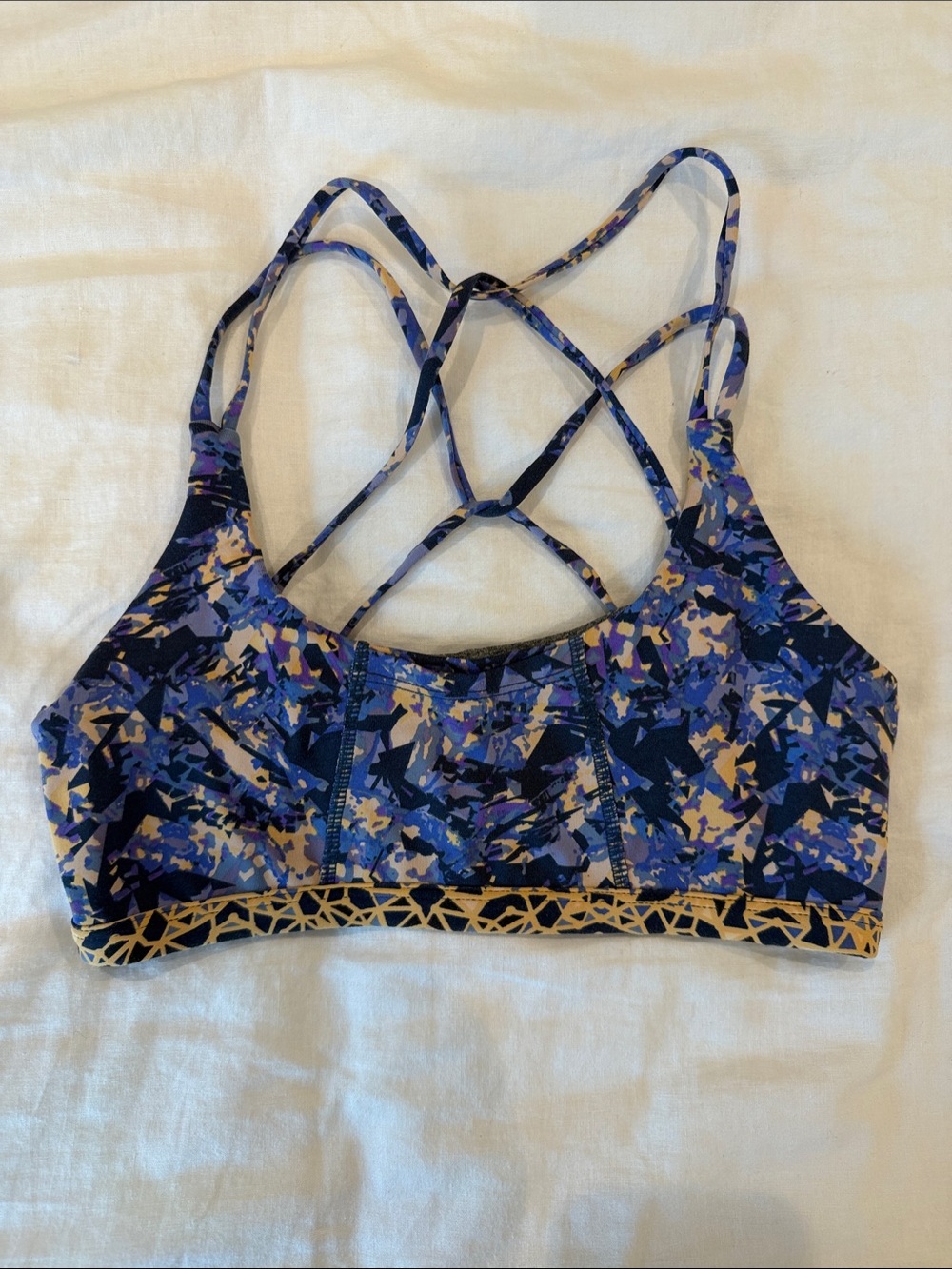 Maaji Purple patterned strappy back sports bra
